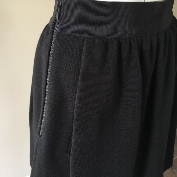 Milly Wool Blend Double Zipper Black Mini Skirt size 4 - Picture 3 of 11